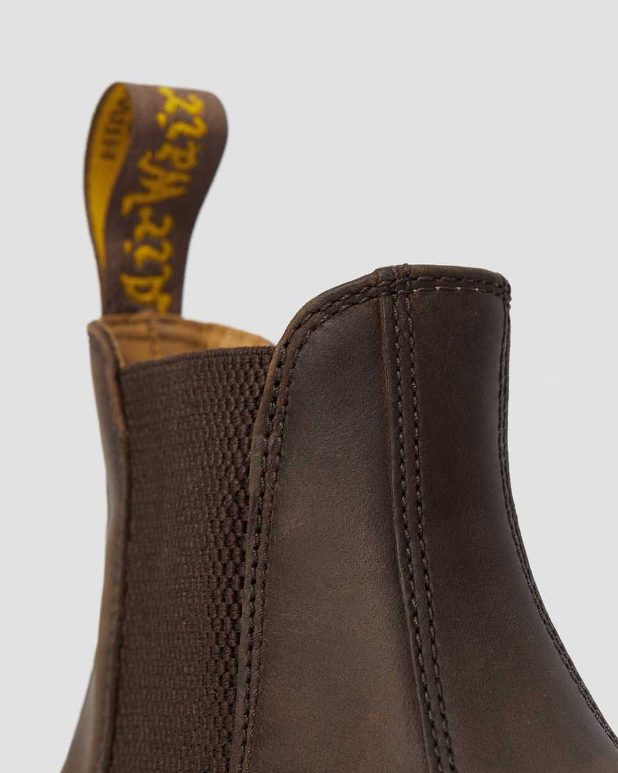 Dr Martens 2976 Crazy Horse Leather Men Chelsea Boots Brown | 39MZWIBAG