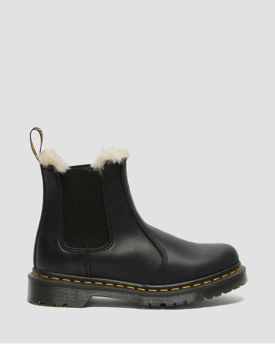 Dr Martens 2976 Faux Fur Lined Women Chelsea Boots Black | 18LTORGIK