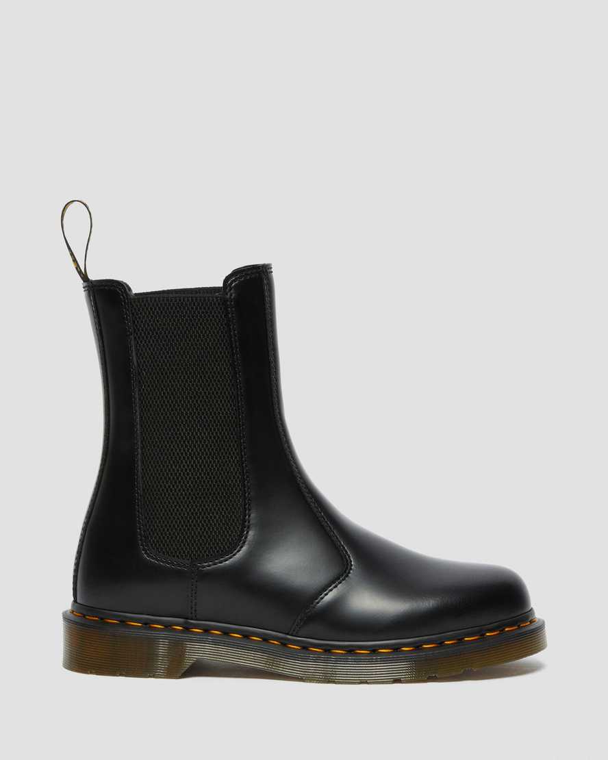 Dr Martens 2976 Hi Smooth Leather Men Chelsea Boots Black | 76TELQFJZ