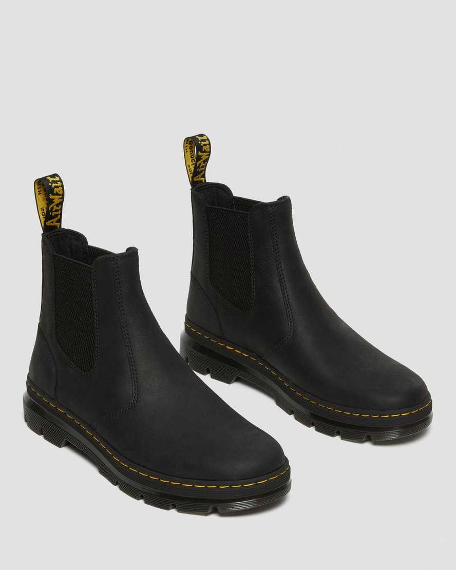 Dr Martens 2976 Leather Men Utility Boots Black | 59GFWVNOK