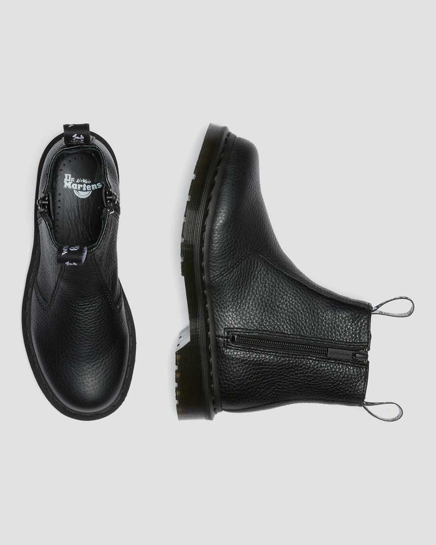 Dr Martens 2976 Leather Zip Up Men Boots Black | 09KNXRDEU