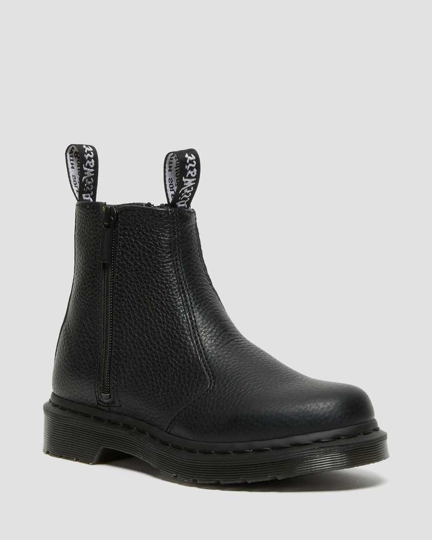 Dr Martens 2976 Leather Zip Up Women Boots Black | 69QBDFSGE