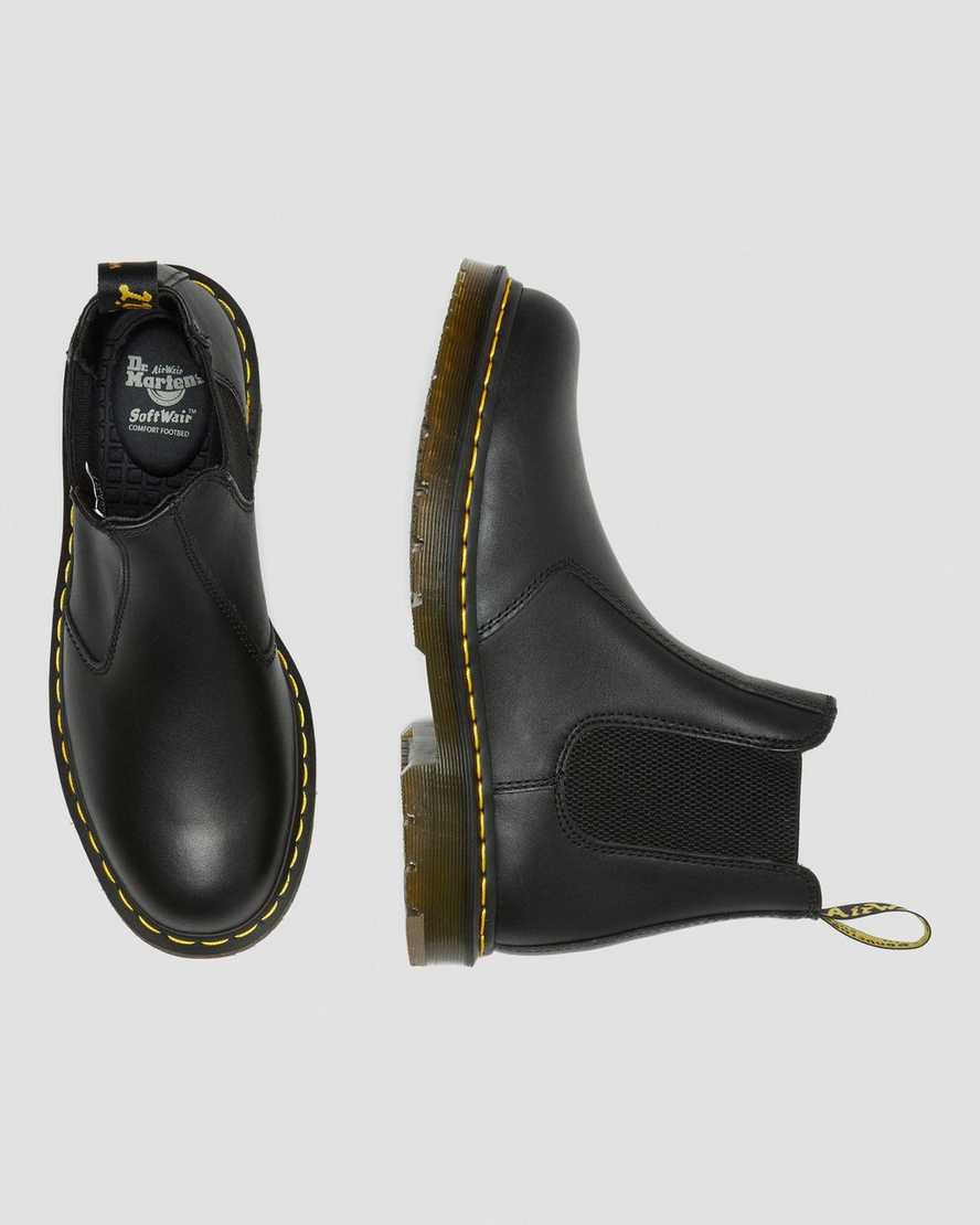 Dr Martens 2976 Slip Resistant Leather Men Chelsea Boots Black | 20VCQFESB