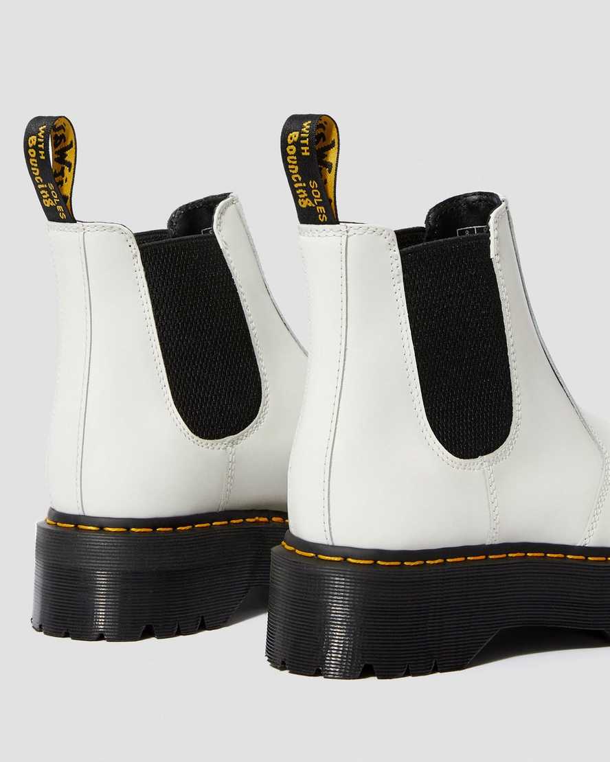 Dr Martens 2976 Smooth Leather Platform Women Ankle Boots White | 74BOZIEPT