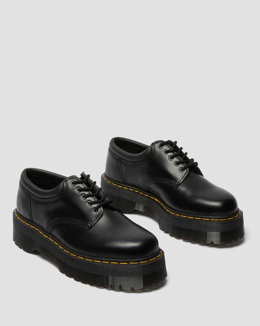 Dr Martens 8053 Leather Platform Women Casual Shoes Black | 27JFXKZVP