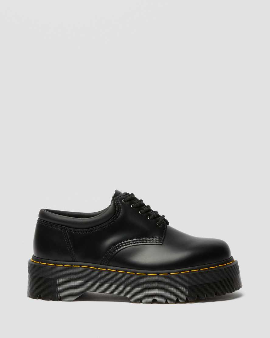 Dr Martens 8053 Leather Platform Women Casual Shoes Black | 27JFXKZVP