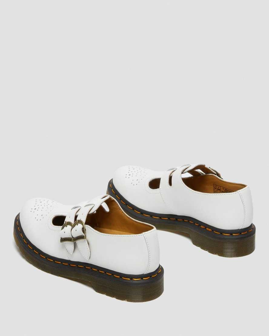 Dr Martens 8065 Smooth Leather Women Mary Jane Shoes White | 46VFZCYIJ