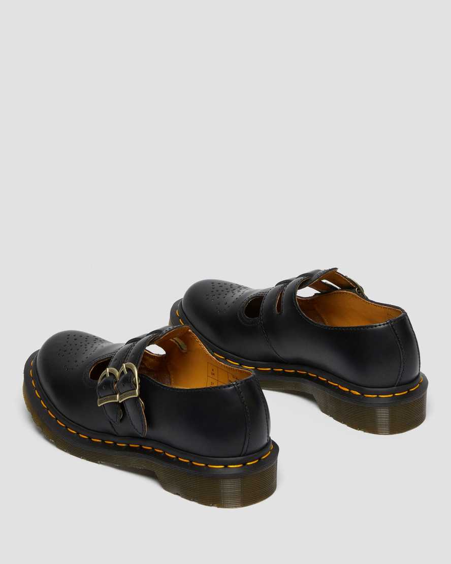 Dr Martens 8065 Smooth Leather Women Mary Jane Shoes Black | 82NBQMCRS