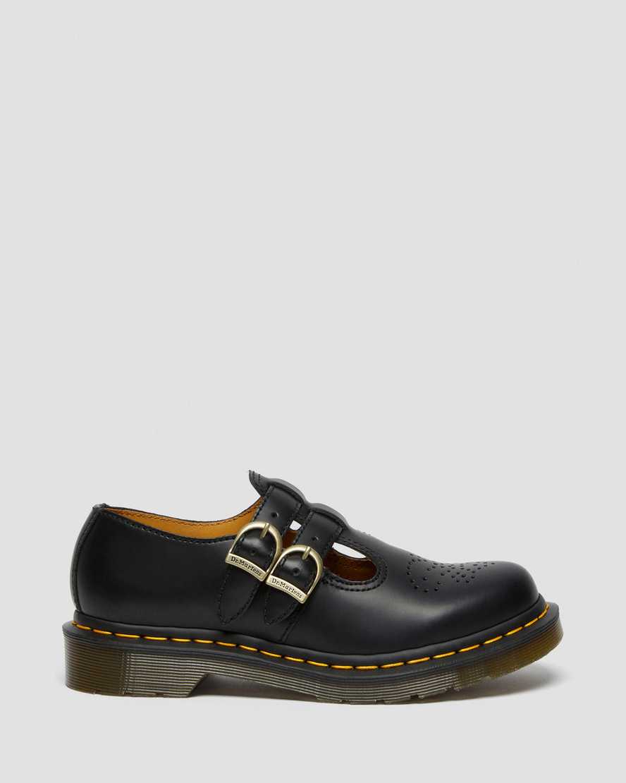 Dr Martens 8065 Smooth Leather Women Mary Jane Shoes Black | 82NBQMCRS