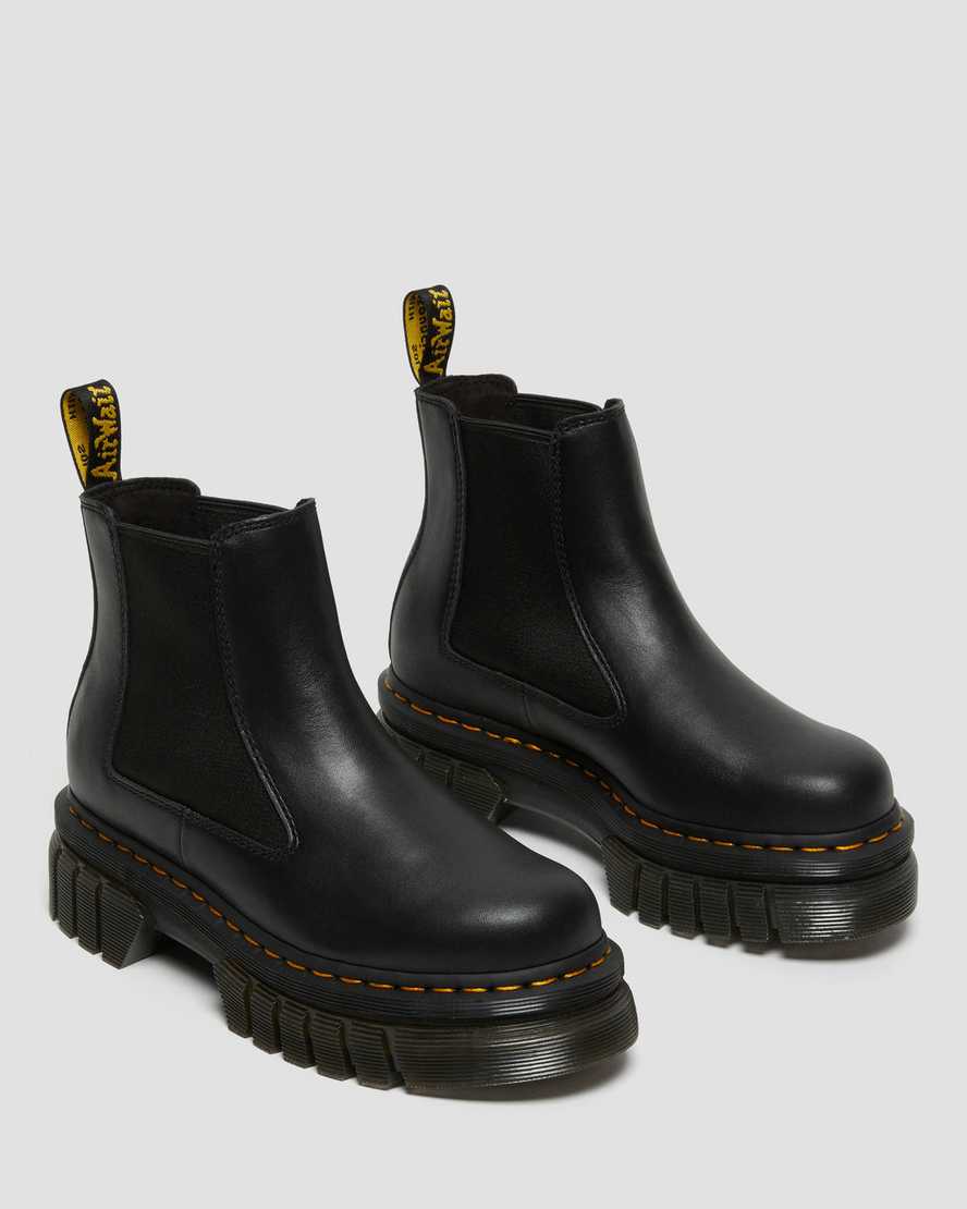 Dr Martens Audrick Nappa Leather Platform Men Chelsea Boots Black | 03LJTQUNI