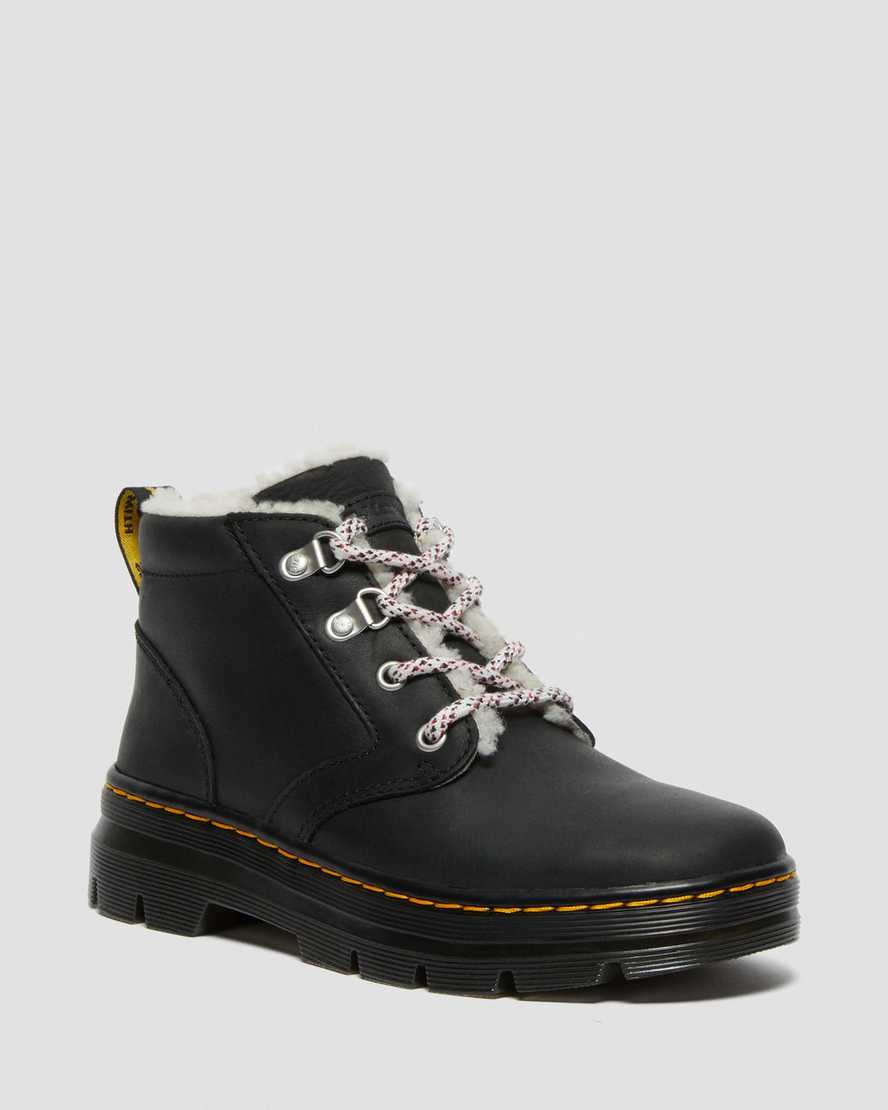 Dr Martens Bonny Faux Shearling Lined Women Lace Up Boots Black | 01CKYMOFE