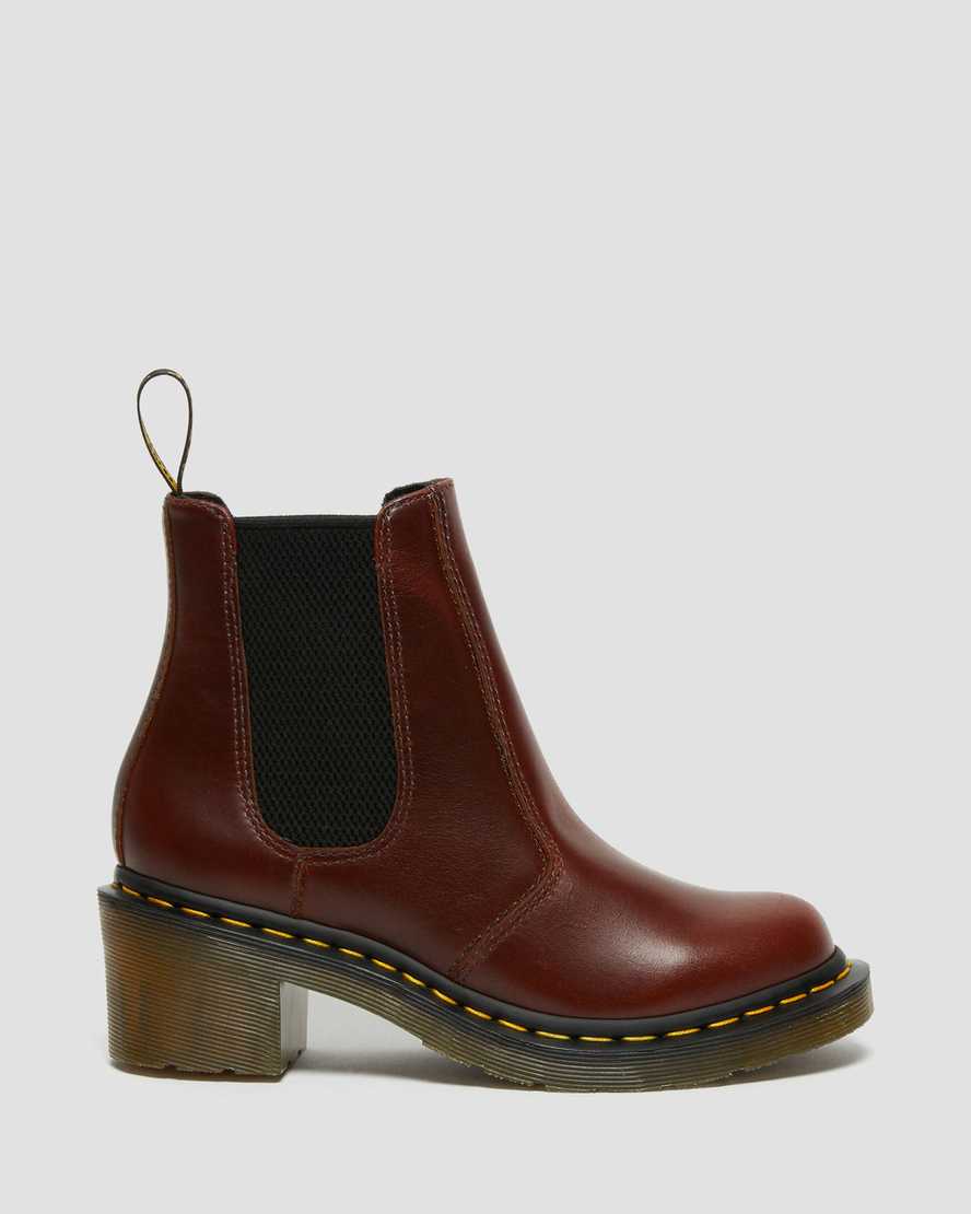 Dr Martens Cadence Leather Women Heeled Boots Brown | 09DWOZPYS