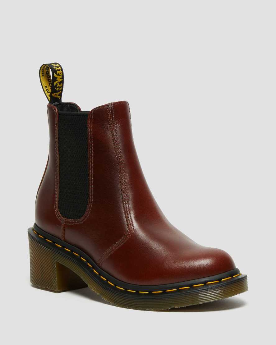 Dr Martens Cadence Leather Women Heeled Boots Brown | 09DWOZPYS