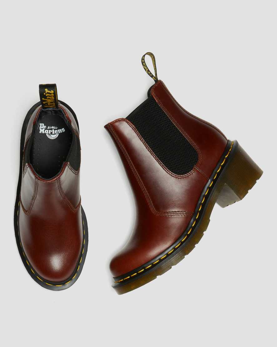 Dr Martens Cadence Leather Women Heeled Boots Brown | 09DWOZPYS