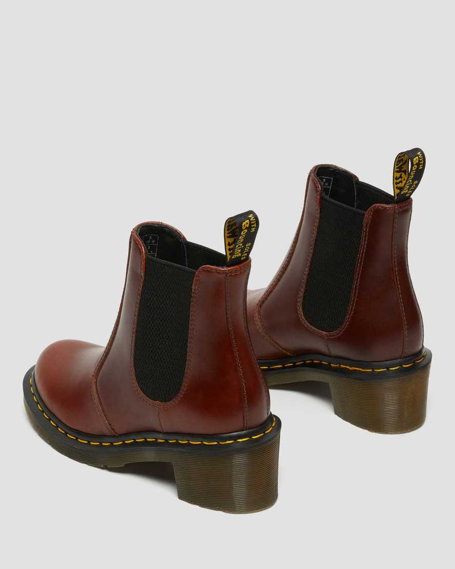 Dr Martens Cadence Leather Women Heeled Boots Brown | 09DWOZPYS