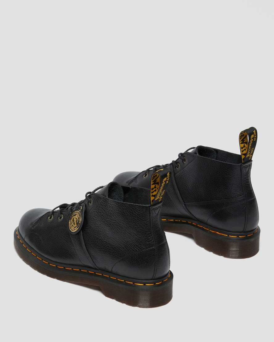 Dr Martens Church Buckingham Leather Monkey Men Lace Up Boots Black | 37XJOGVSI