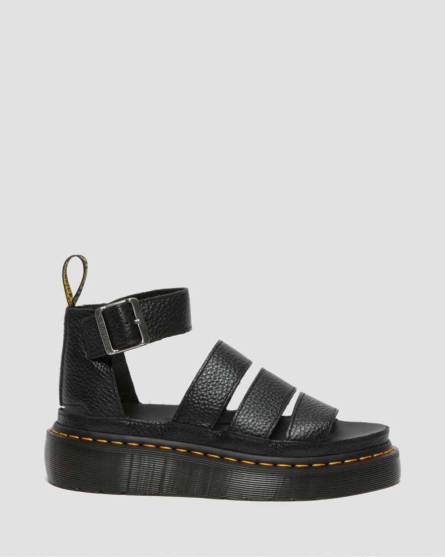 Dr Martens Clarissa II Leather Women Platform Sandals Black | 03YGHEDMC