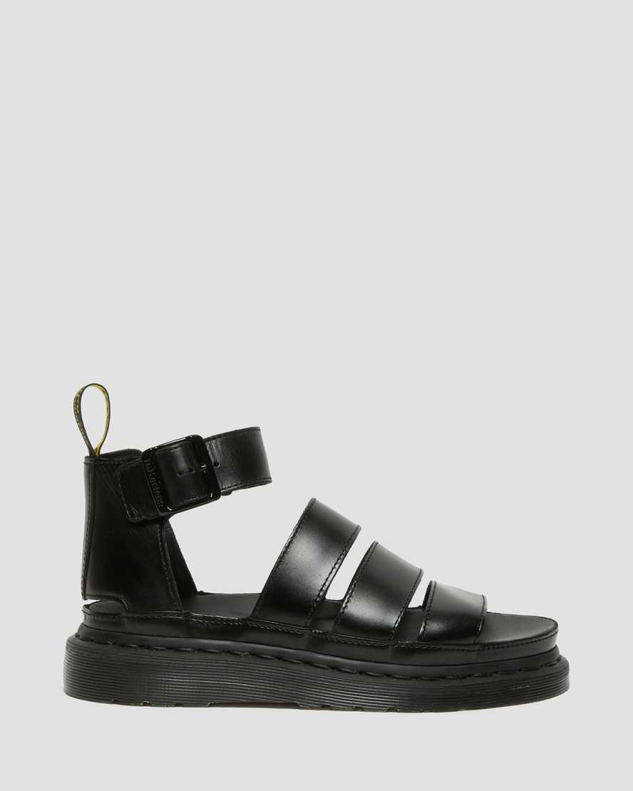 Dr Martens Clarissa II Leather Women Strap Sandals Black | 78VPZYDMO