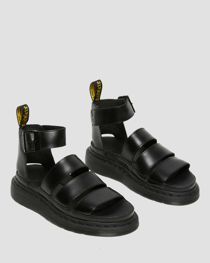 Dr Martens Clarissa II Leather Women Strap Sandals Black | 78VPZYDMO