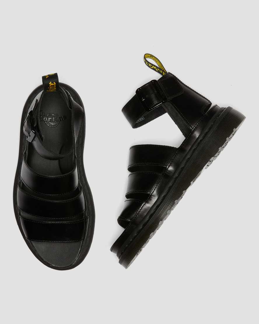 Dr Martens Clarissa II Leather Women Strap Sandals Black | 78VPZYDMO