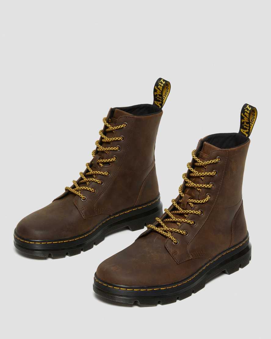 Dr Martens Combs Crazy Horse Leather Men Ankle Boots Brown | 16JYLGSRZ