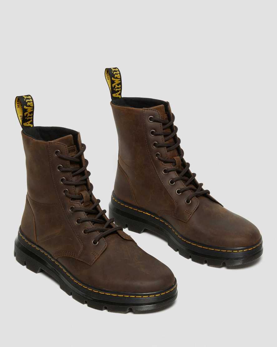 Dr Martens Combs Crazy Horse Leather Men Ankle Boots Brown | 16JYLGSRZ