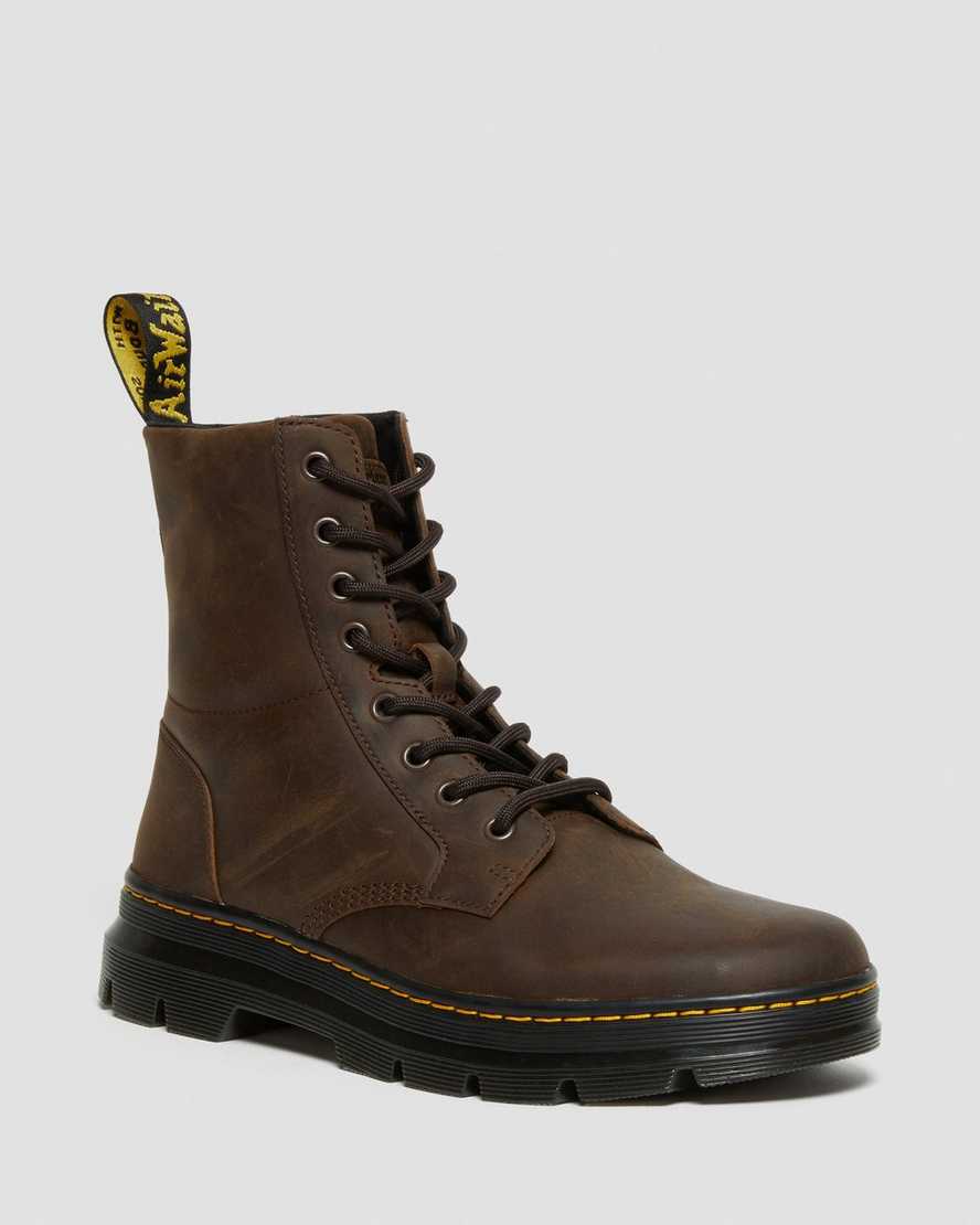 Dr Martens Combs Crazy Horse Leather Men Ankle Boots Brown | 16JYLGSRZ