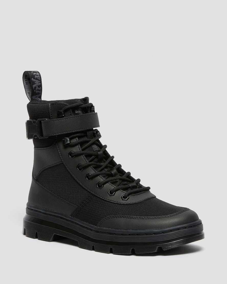 Dr Martens Combs Tech Poly Men Utility Boots Black | 29OHUBVZY