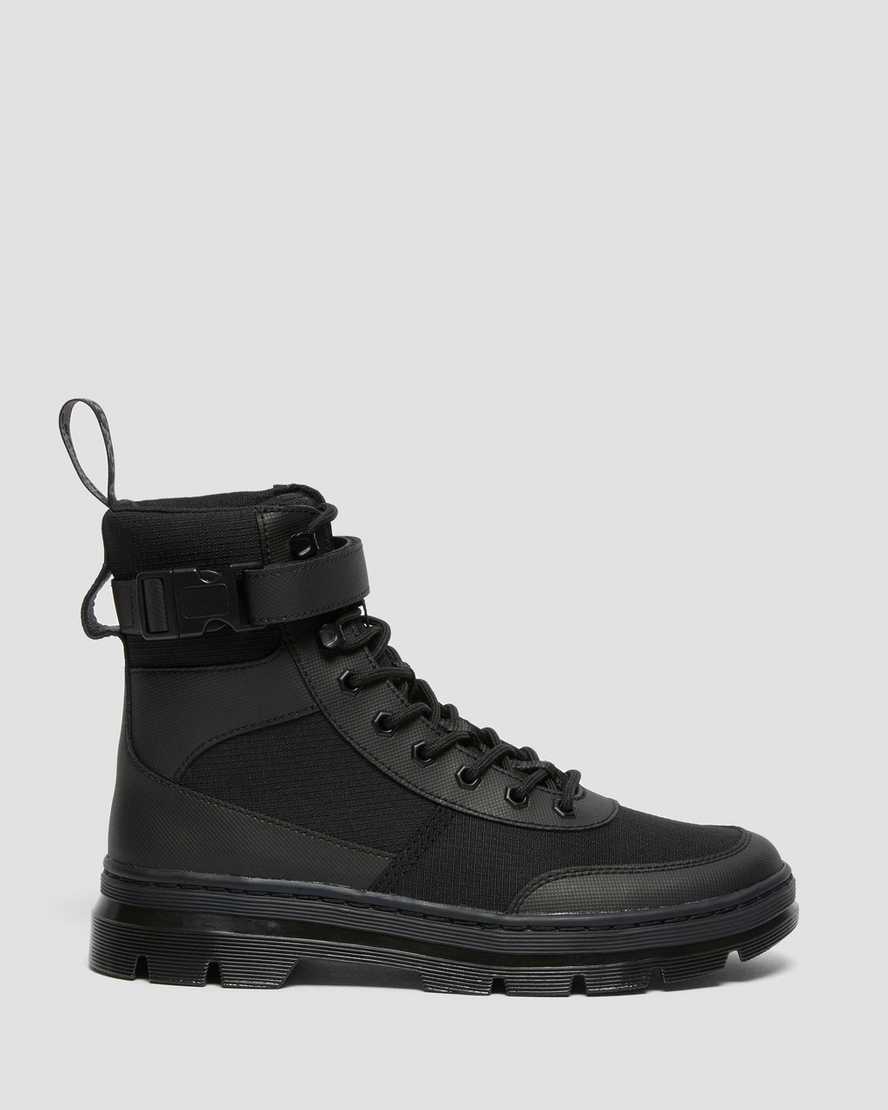 Dr Martens Combs Tech Poly Men Utility Boots Black | 29OHUBVZY