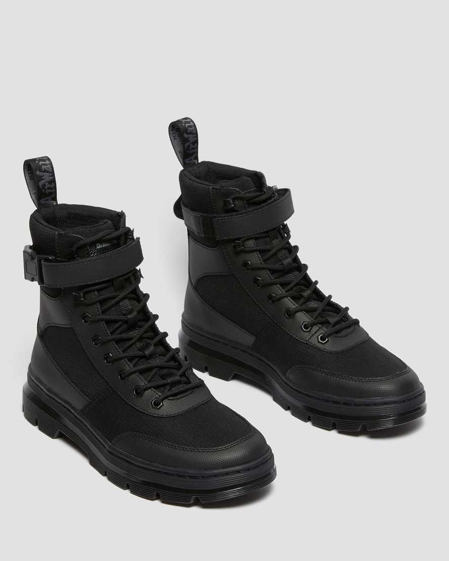 Dr Martens Combs Tech Poly Men Utility Boots Black | 29OHUBVZY