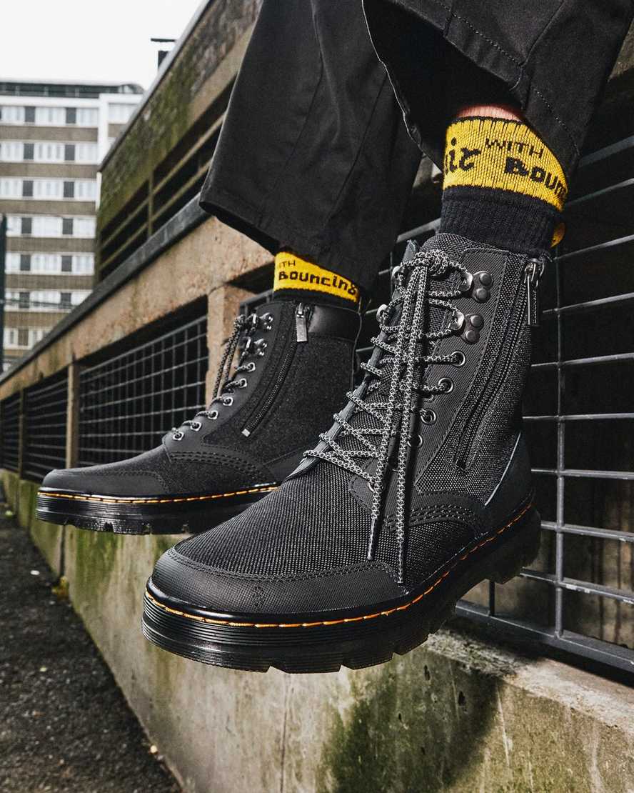 Dr Martens Combs Zip Men Utility Boots Black | 68NKZLRFU