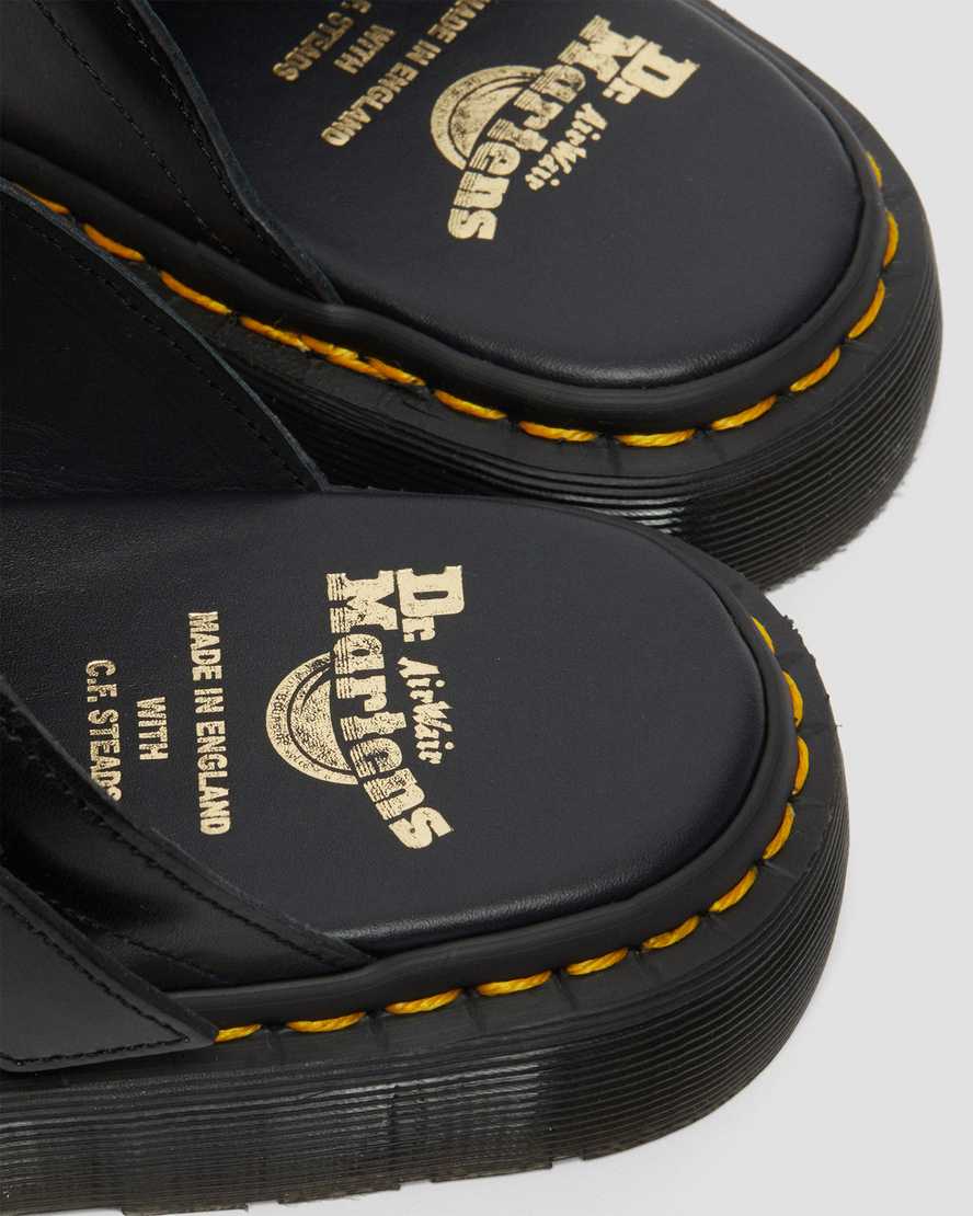 Dr Martens Dayne Made in England Leather Women Slides Black | 87TIMXZEW