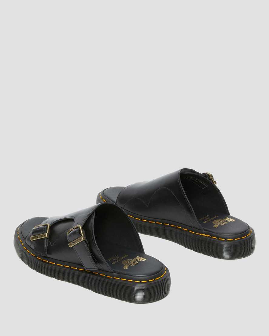 Dr Martens Dayne Made in England Leather Men Slides Black | 40SAEXGRM