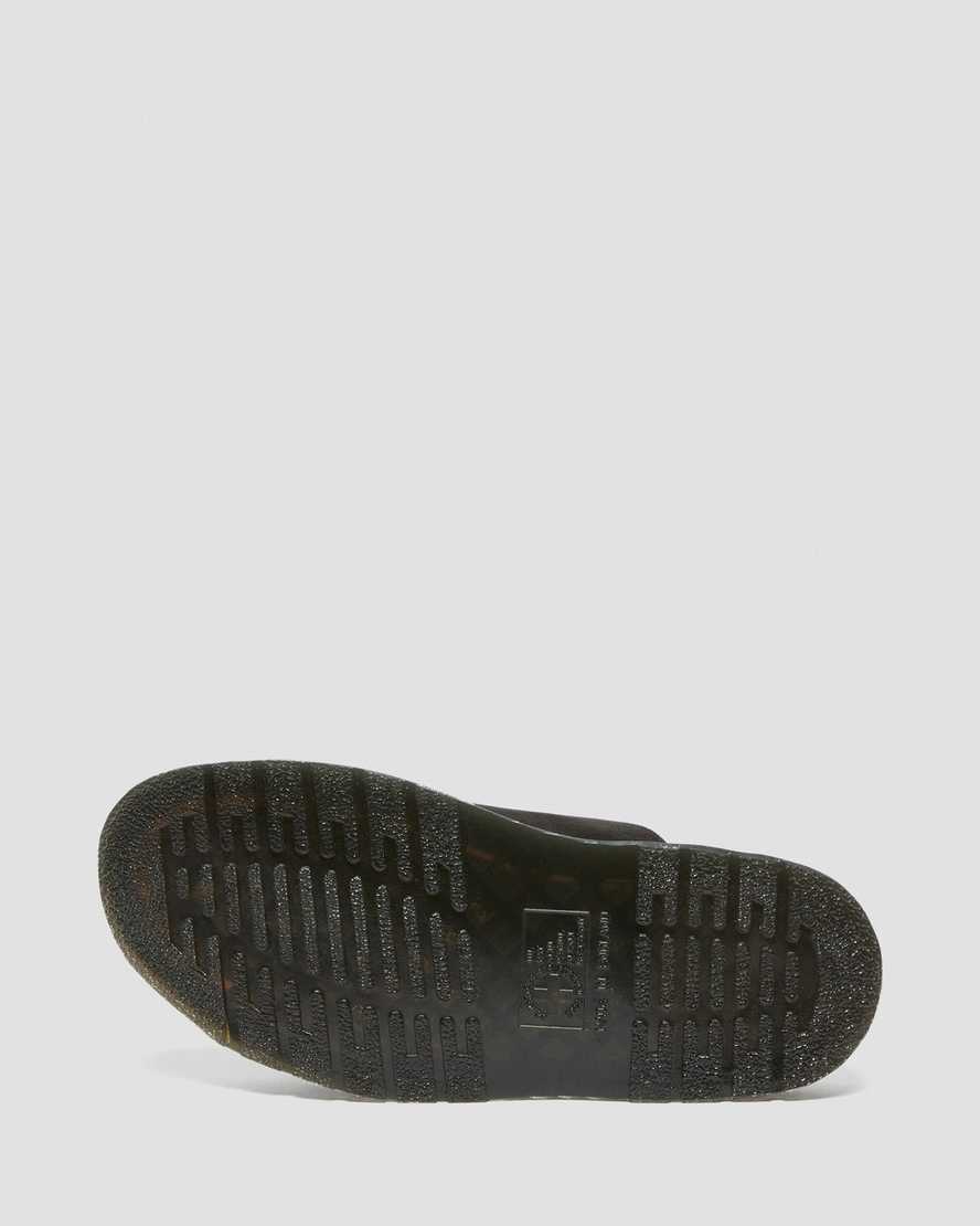 Dr Martens Dayne Made in England Suede Men Slides Black | 57NSKLRAM