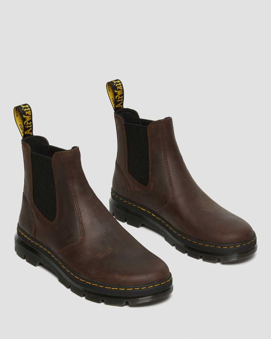 Dr Martens Embury Crazy Horse Leather Women Ankle Boots Brown | 82CJDBXFZ