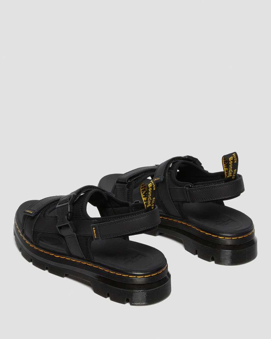 Dr Martens Forster Men Webbing Sandals Black | 80FZOKUYX