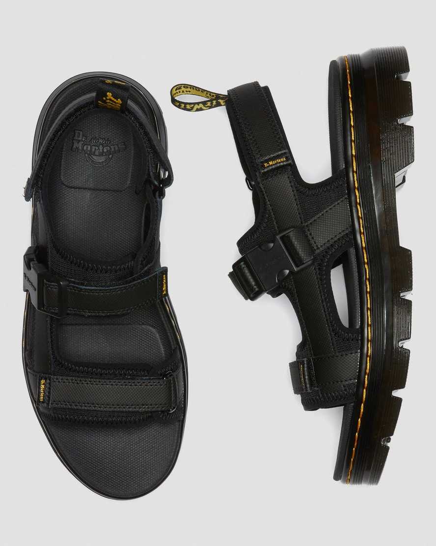 Dr Martens Forster Men Webbing Sandals Black | 80FZOKUYX