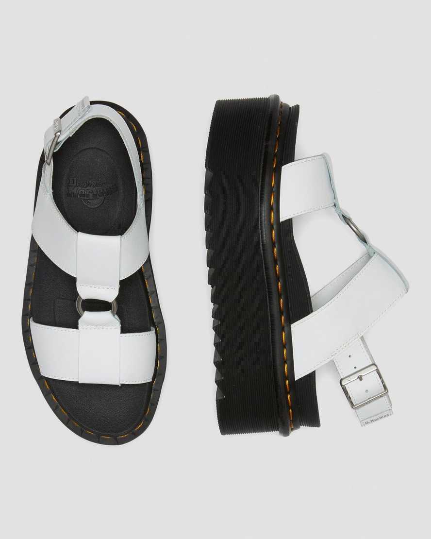 Dr Martens Francis Leather Women Strap Sandals White | 70OEBDIRF