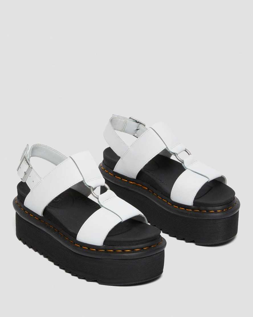 Dr Martens Francis Leather Women Strap Sandals White | 70OEBDIRF