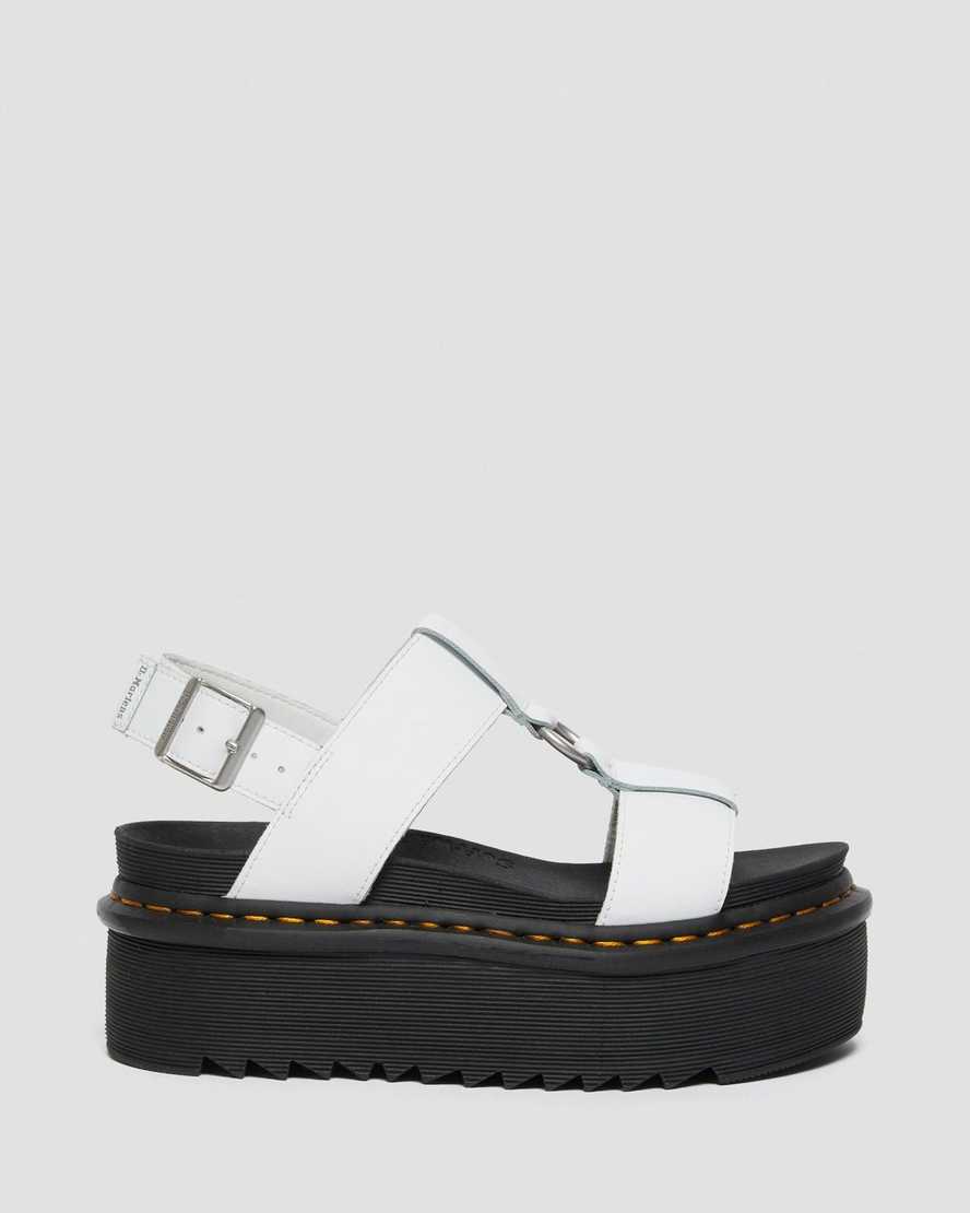 Dr Martens Francis Leather Women Strap Sandals White | 70OEBDIRF