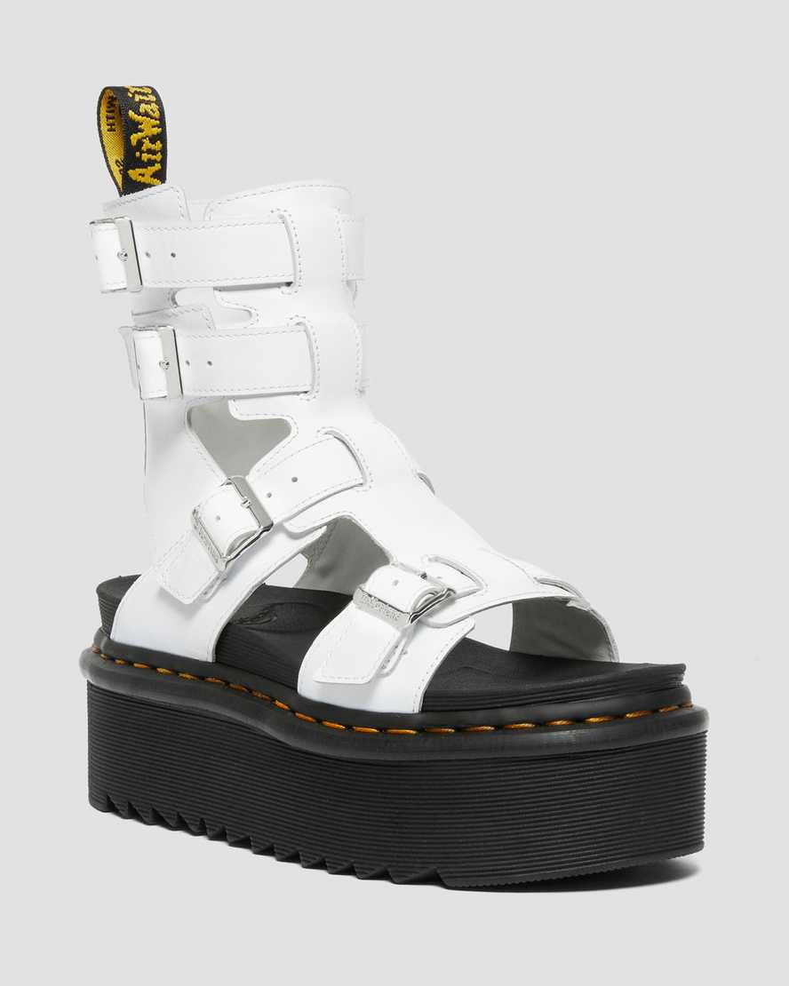 Dr Martens Giavanna Leather Women Platform Sandals White | 41VKJXIWZ