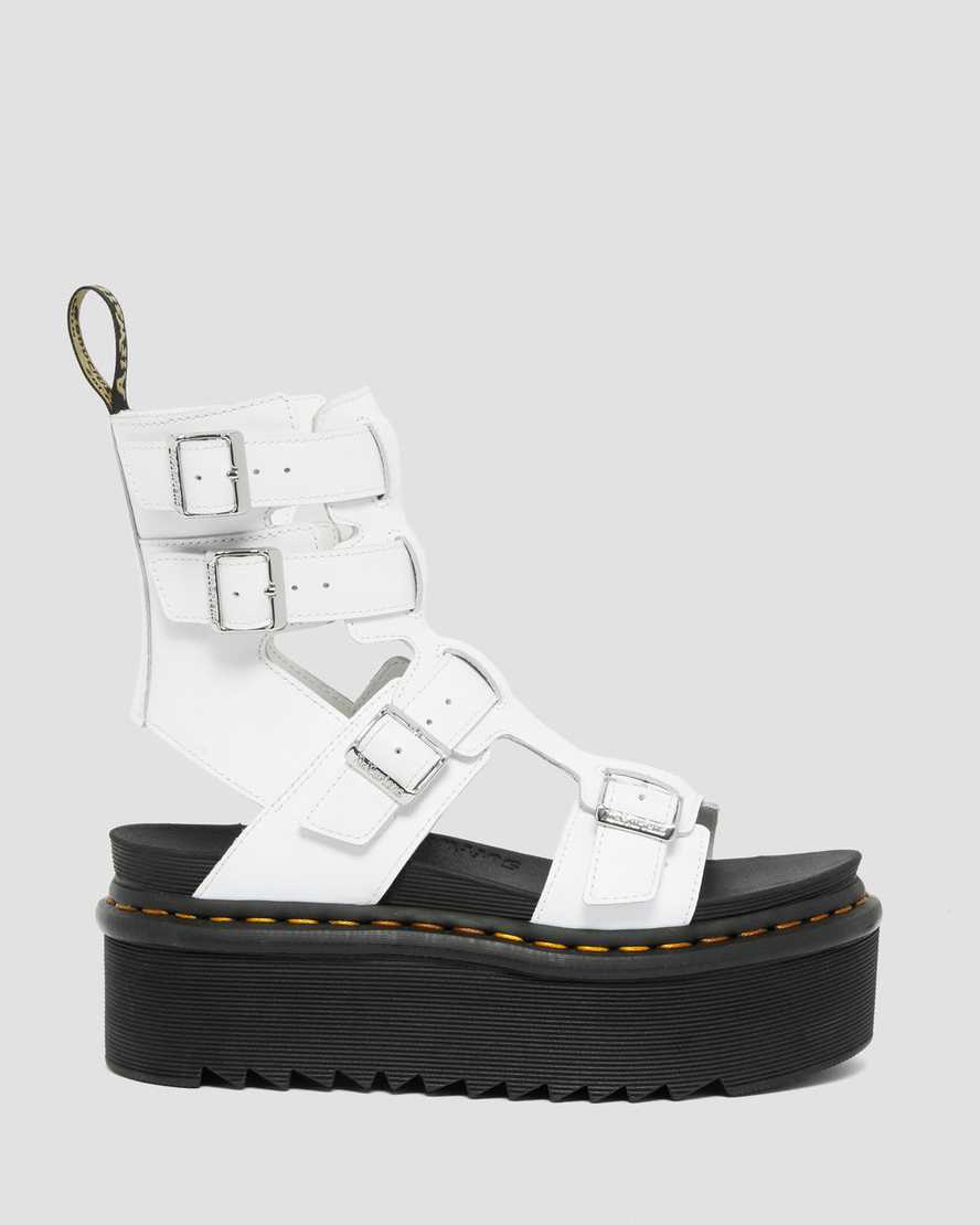 Dr Martens Giavanna Leather Women Platform Sandals White | 41VKJXIWZ