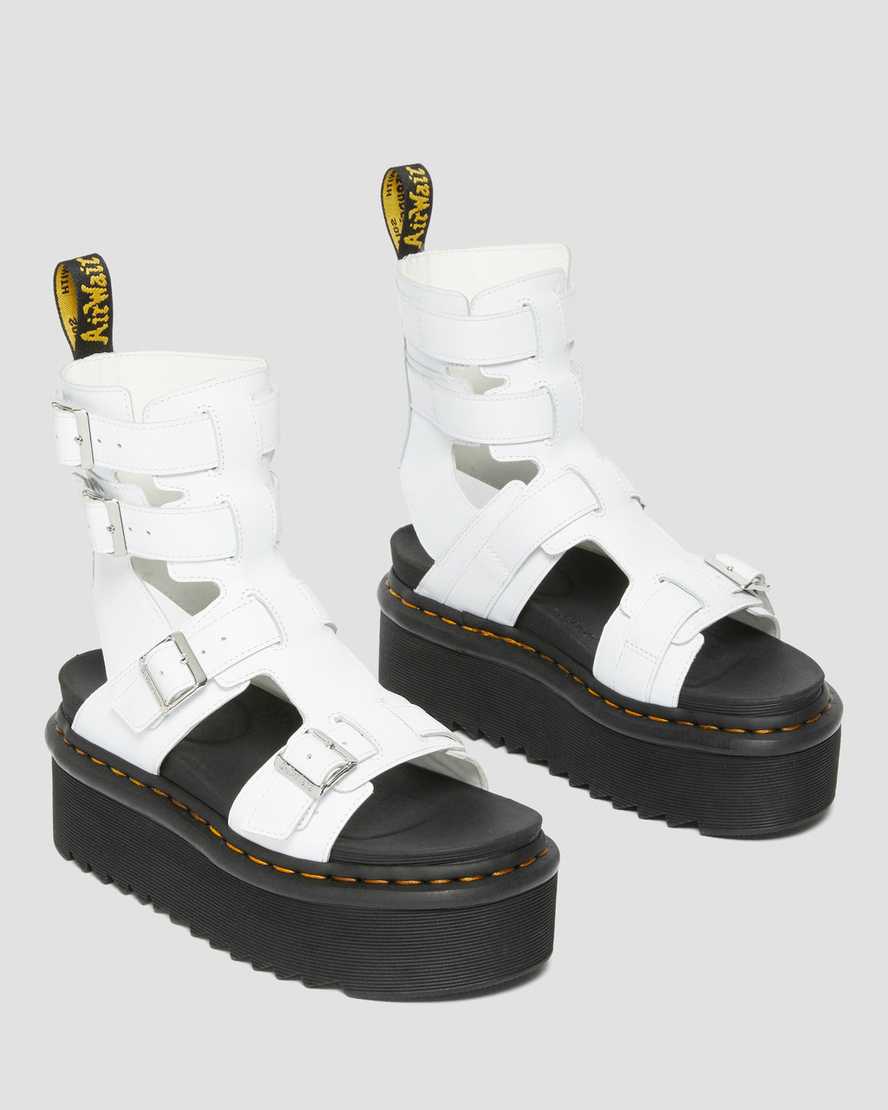 Dr Martens Giavanna Leather Women Platform Sandals White | 41VKJXIWZ