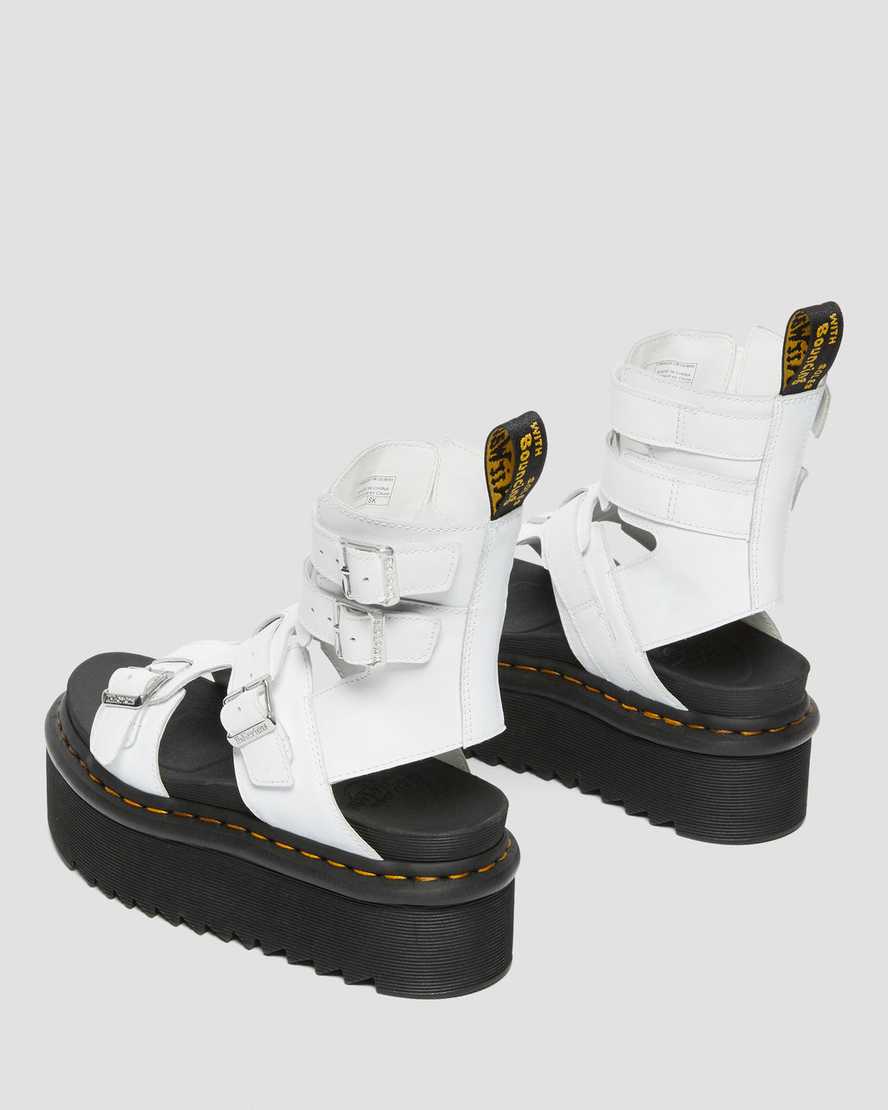 Dr Martens Giavanna Leather Women Platform Sandals White | 41VKJXIWZ