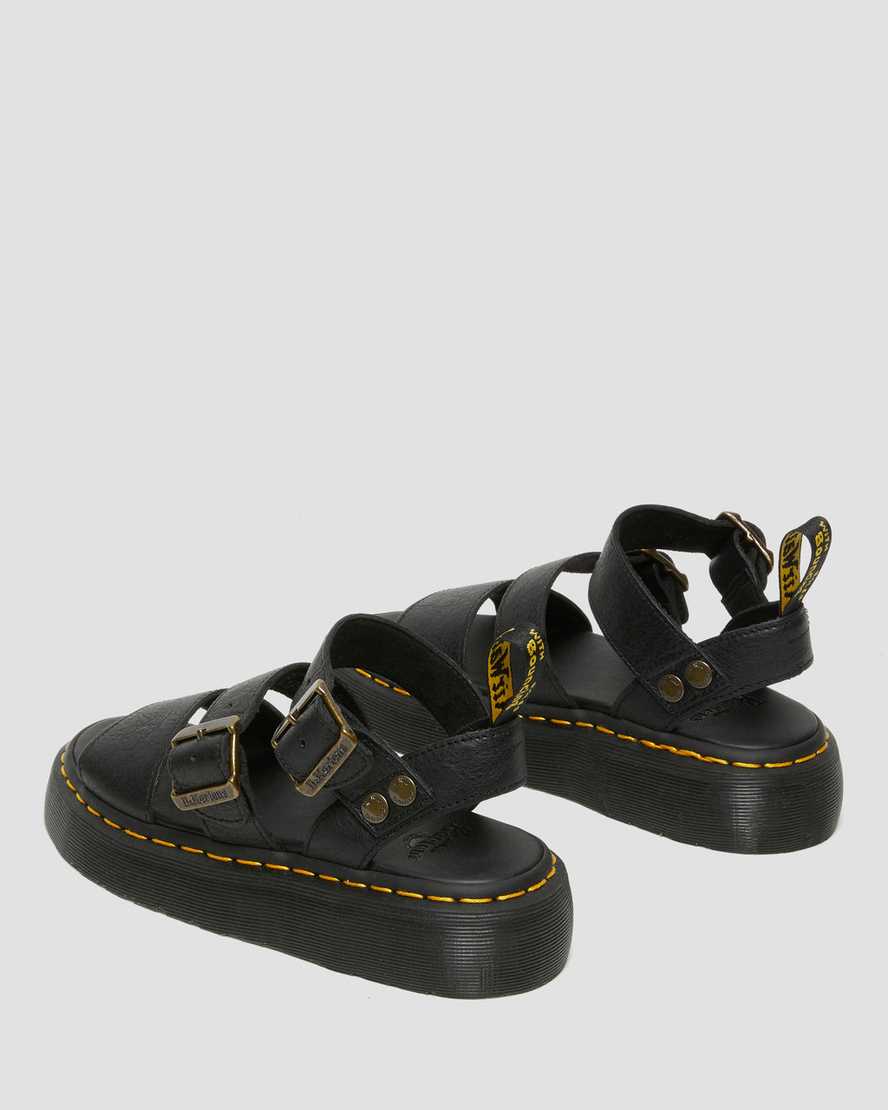 Dr Martens Gryphon Women Platform Sandals Black | 09EVFZXIQ