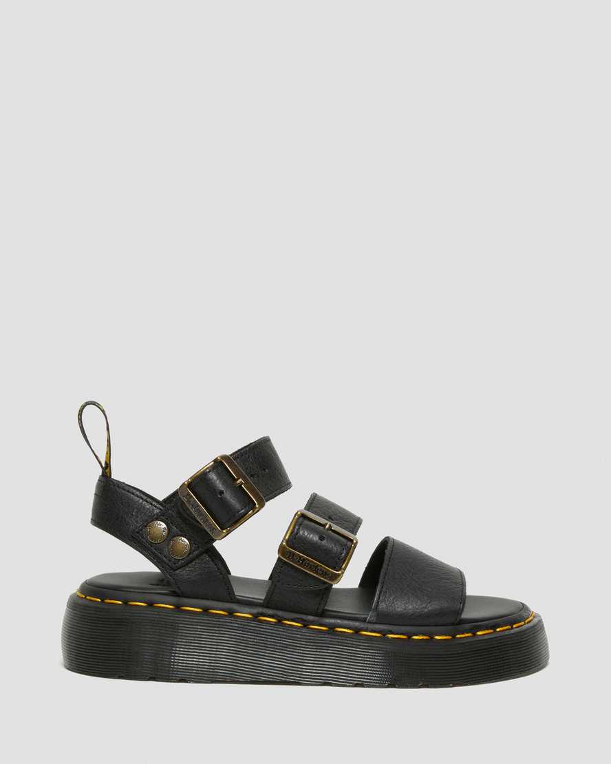 Dr Martens Gryphon Women Platform Sandals Black | 09EVFZXIQ