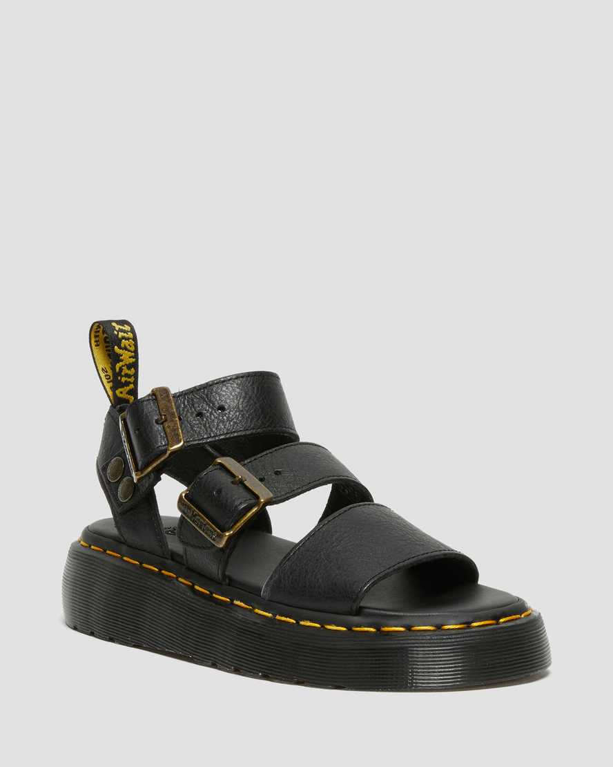 Dr Martens Gryphon Women Platform Sandals Black | 09EVFZXIQ