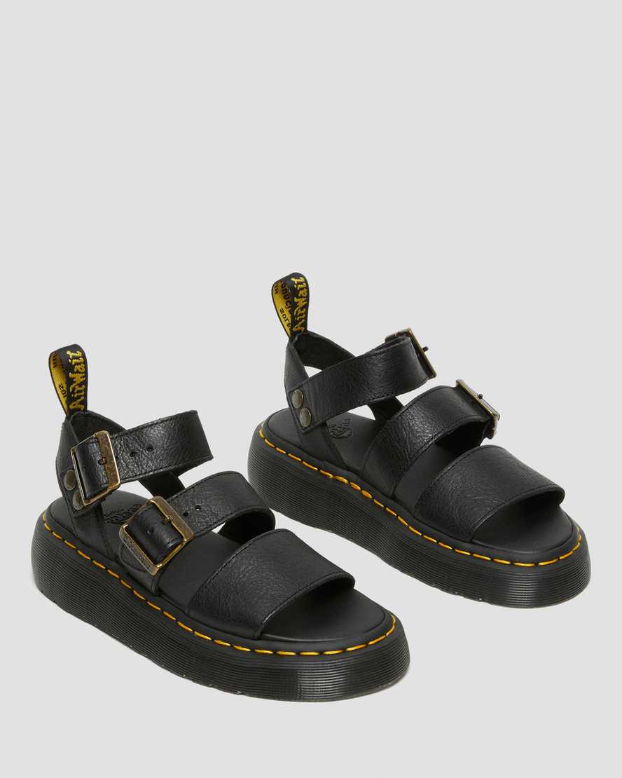 Dr Martens Gryphon Women Platform Sandals Black | 09EVFZXIQ