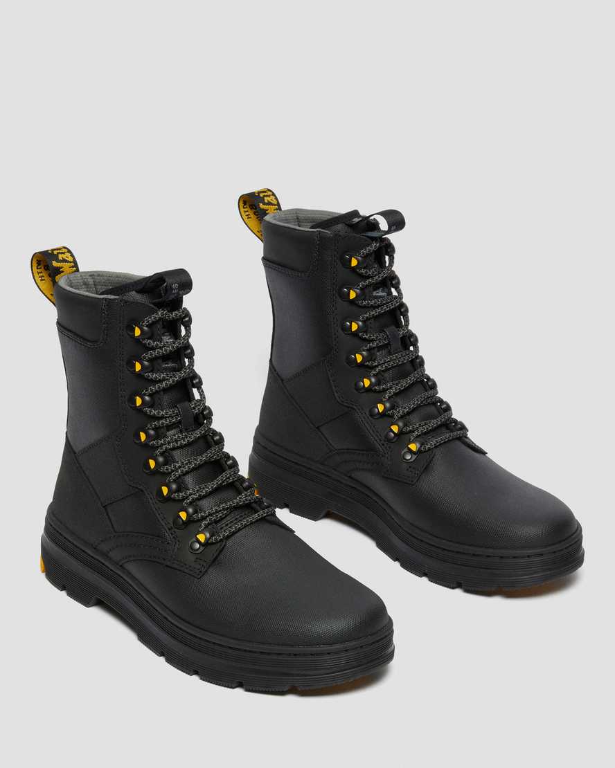 Dr Martens Iowa Coated Canvas Mix Men Ankle Boots Black | 03NAHTCQF