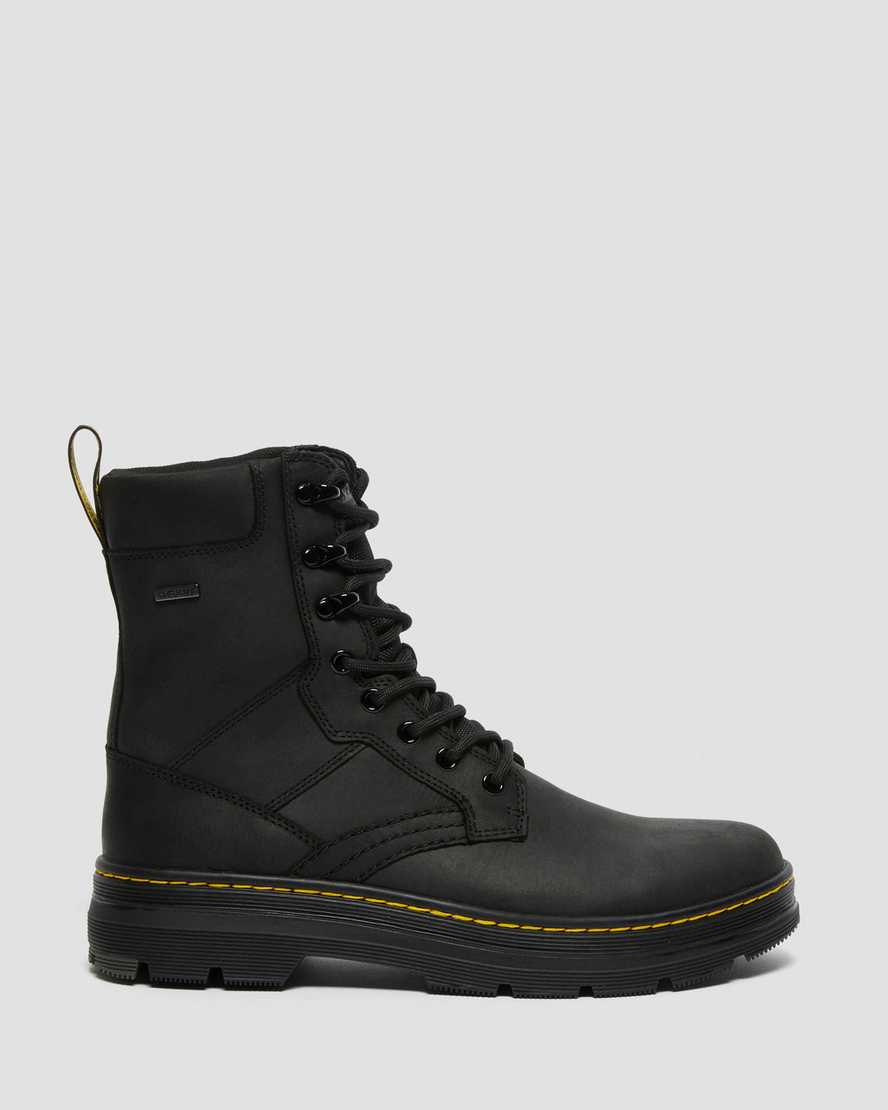 Dr Martens Iowa Waterproof Poly Men Lace Up Boots Black | 95WZTUVLK